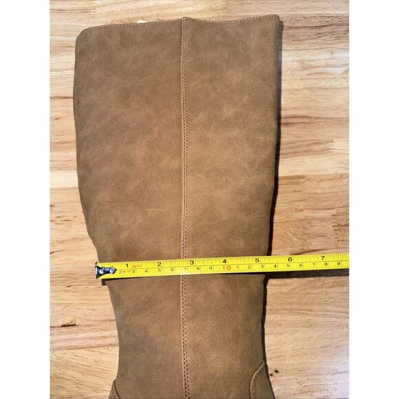 a.n.a Memory Foam Gould Stacked Heel Knee High Boots Tan Light Brown Size 11 Med - Picture 14 of 14